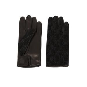 Gucci - Black Leather Embossed Monogram GG Gloves - 10 - Large
